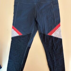 New Balance 3/4 Running Tights Navy and Orange side pocket for phone
